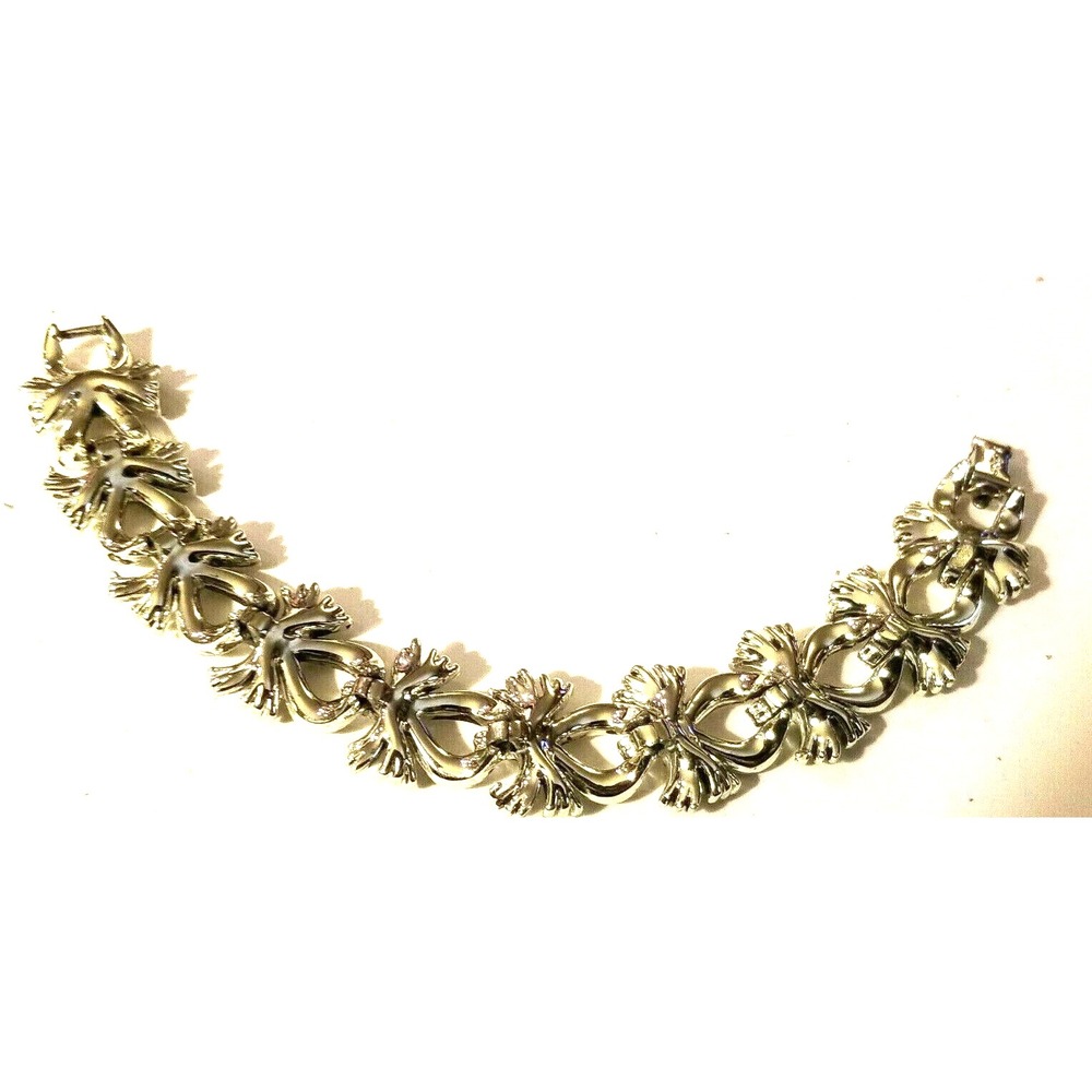 Bracelet - Mid Century Silver Tone By Coro  7.0"